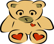 february teddy bear heart clipart