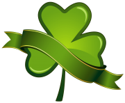 St Patricks Day Shamrock with Banner PNG Clipart
