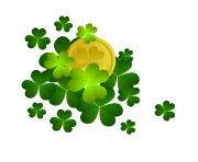 St Patricks Shamrocks with Coin Decor PNG Clipart