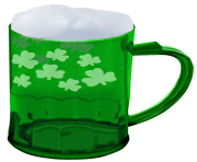 St Patrick Green Beer with Shamrocks PNG Picture