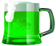 Transparent Saint Patrick Green Beer PNG Picture