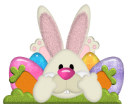 Easter Bunny with Eggs Transparent PNG Clipart