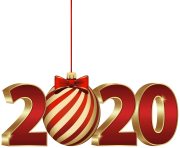 2020 with Christmas Ball PNG Clipart