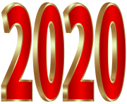 2020 Gold and Red PNG Clipart Image 1019877110