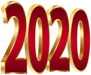 2020 Gold and Red PNG Clipart Image