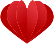 Red Origami Heart Transparent Image