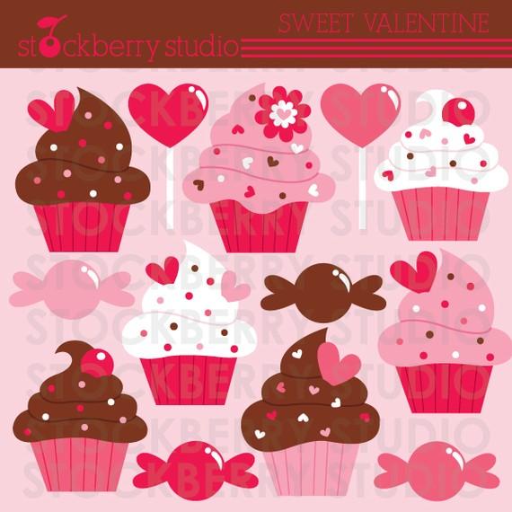 cupcake valentine s day clipart set cupcakes digital image sweet 1Q7cII clipart