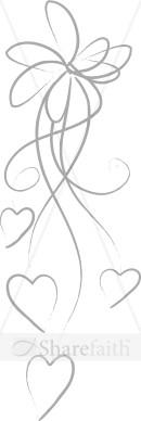 silver line art bow with hearts valentines day clipart VM3Zey clipart