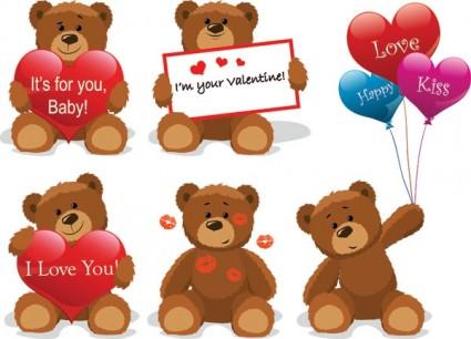 Love for teddy bear clip art free vector in encapsulated