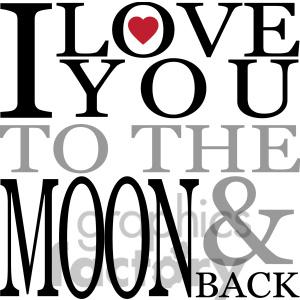 love clipart 1451840 I love you to the moon and back vector art vinyl ready