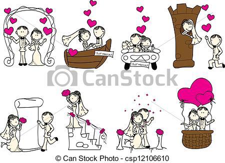 cute wedding couple with pink hearts csp12106610 search clipart vYo3v2 clipart