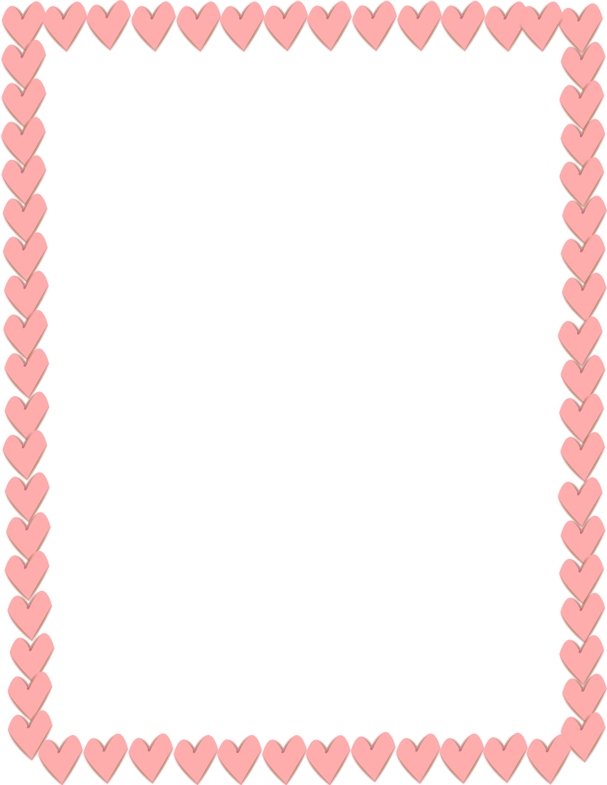 pink hearts border page frames holiday clipart