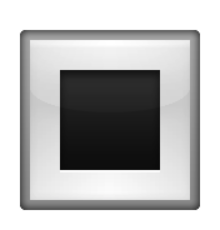 ios emoji white square button