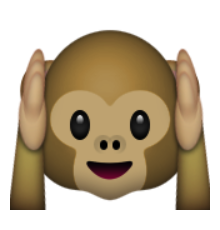 ios emoji hear no evil monkey