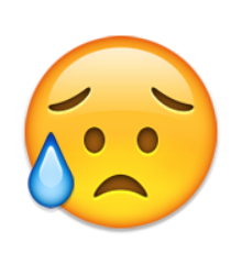ios emoji disappointed but relieved face
