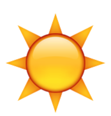 ios emoji black sun with rays