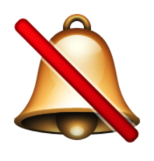 ios emoji bell with cancellation stroke