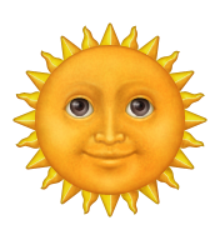 ios emoji sun with face