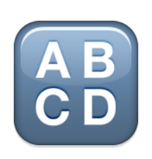 ios emoji input symbol for latin capital letters