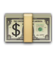 ios emoji banknote with dollar sign