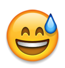 ios emoji smiling face with open mouth and cold sweat