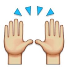 ios emoji person raising both hands in celebration