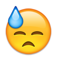 ios emoji face with cold sweat