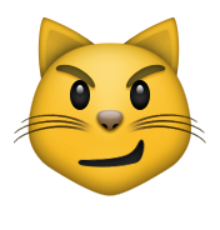 ios emoji cat face with wry smile
