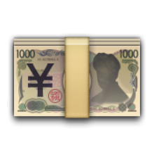 ios emoji banknote with yen sign