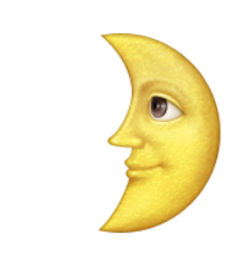 ios emoji first quarter moon with face