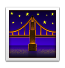 ios emoji bridge at night