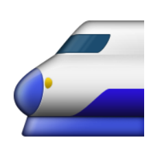ios emoji high speed train with bullet nose