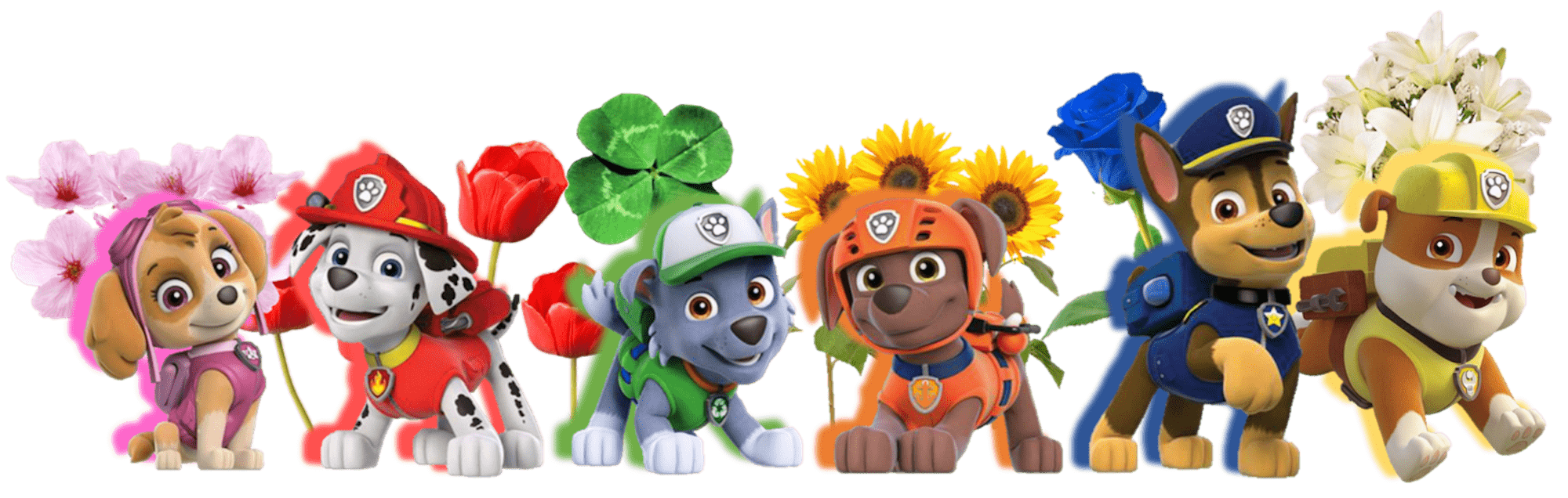 flowers with  paw patrol clipart png