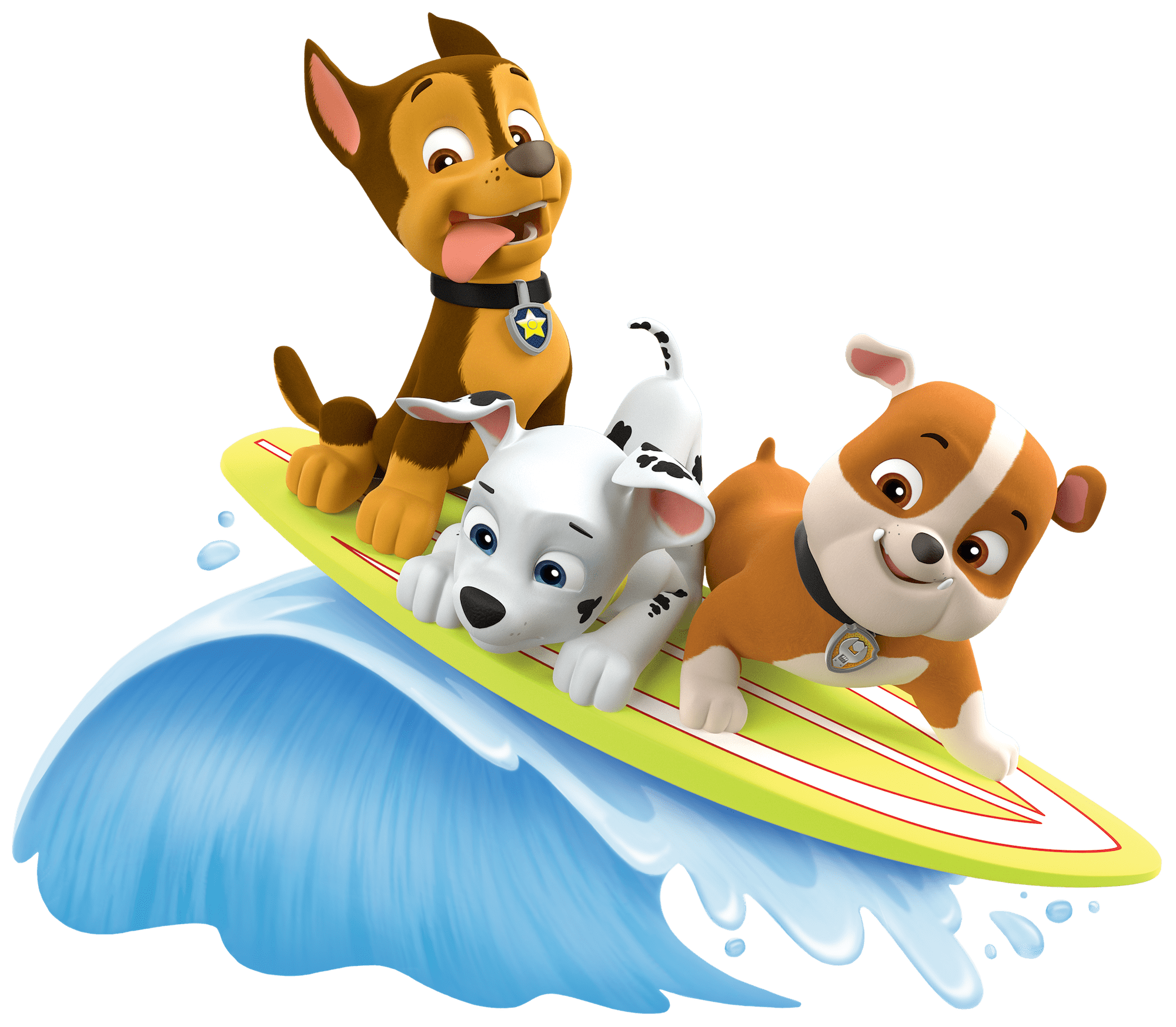 surf with rubble marshall paw patrol clipart png