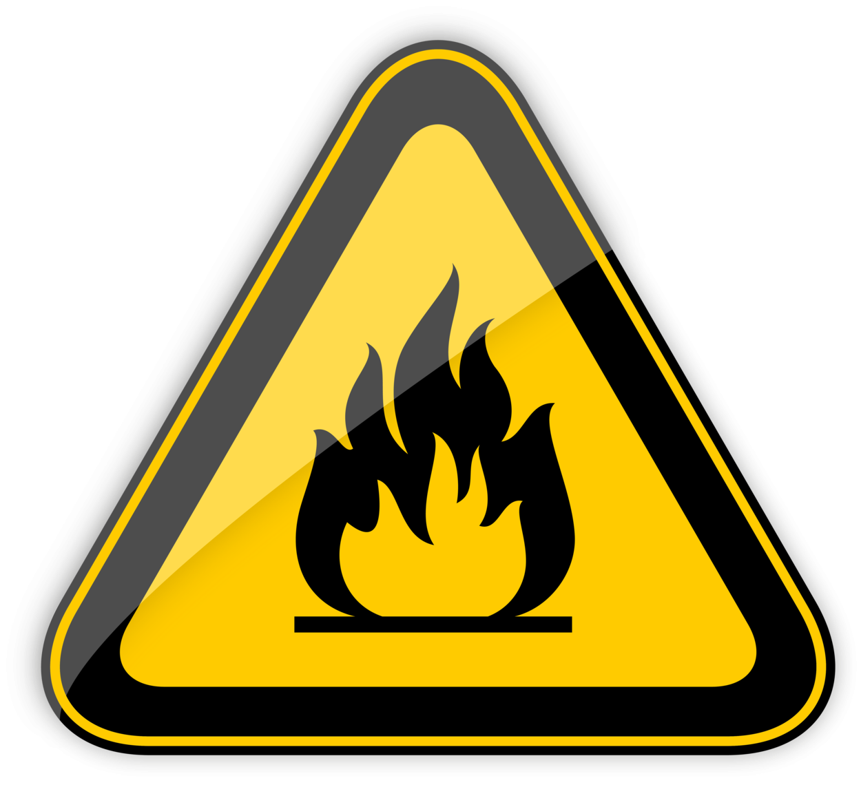 Highly Flammable Warning Sign PNG Clipart