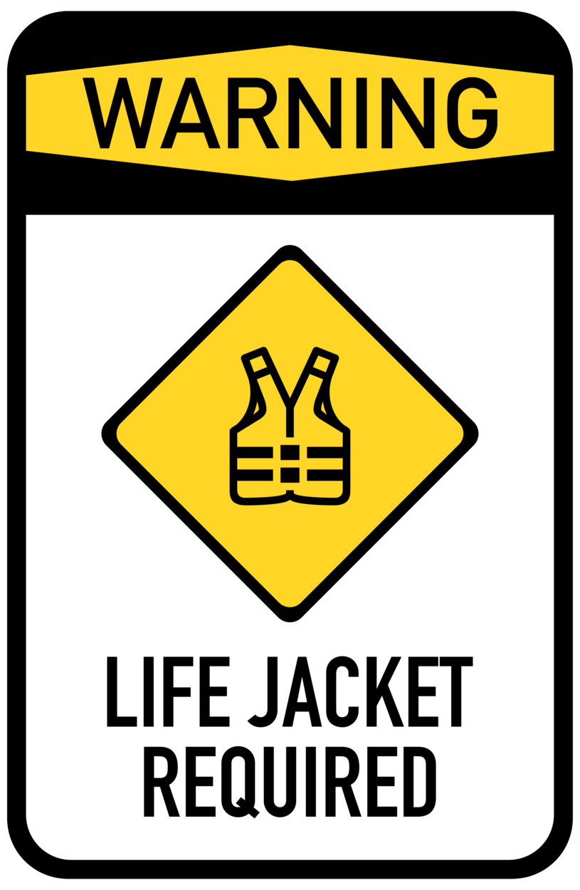 Life Jacket Required Sign PNG Clip Art