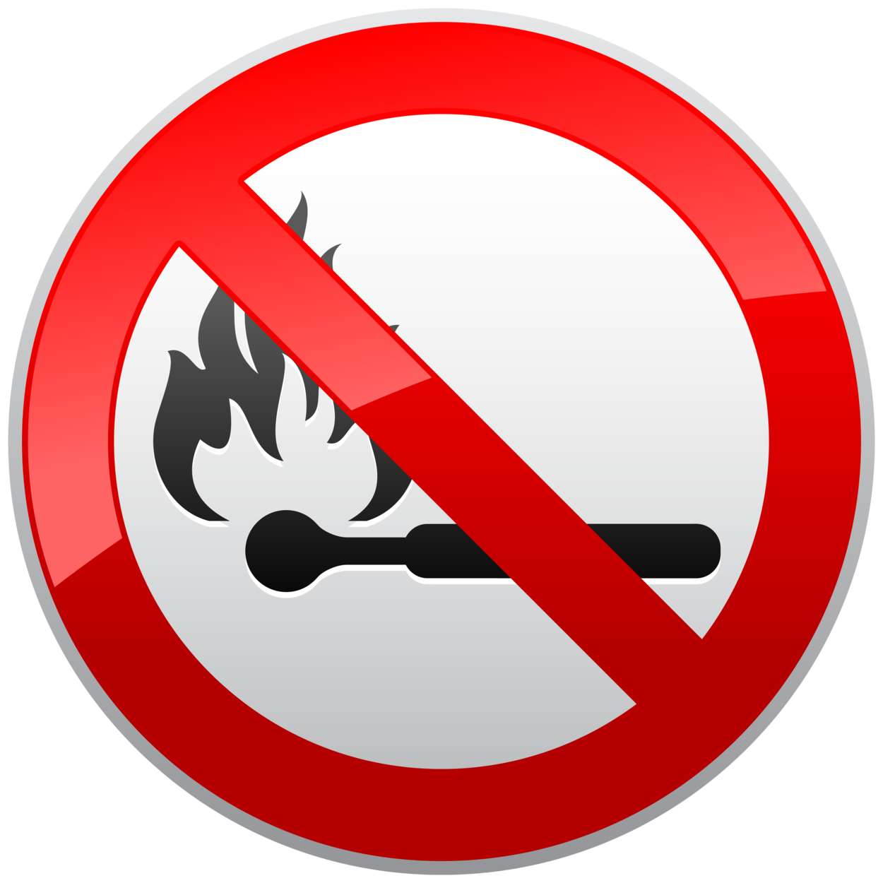 No Naked Flames Prohibition Sign PNG Clipart