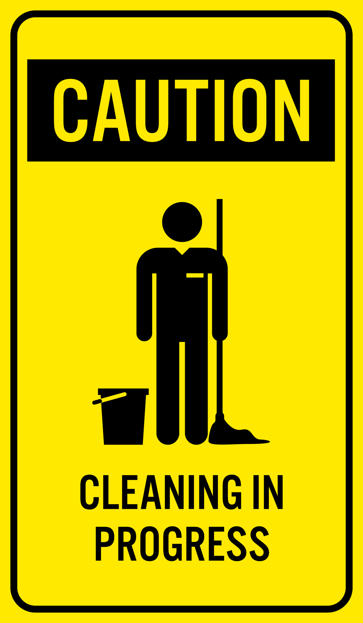 Caution Cleaning in Progres Sign PNG Clip Art