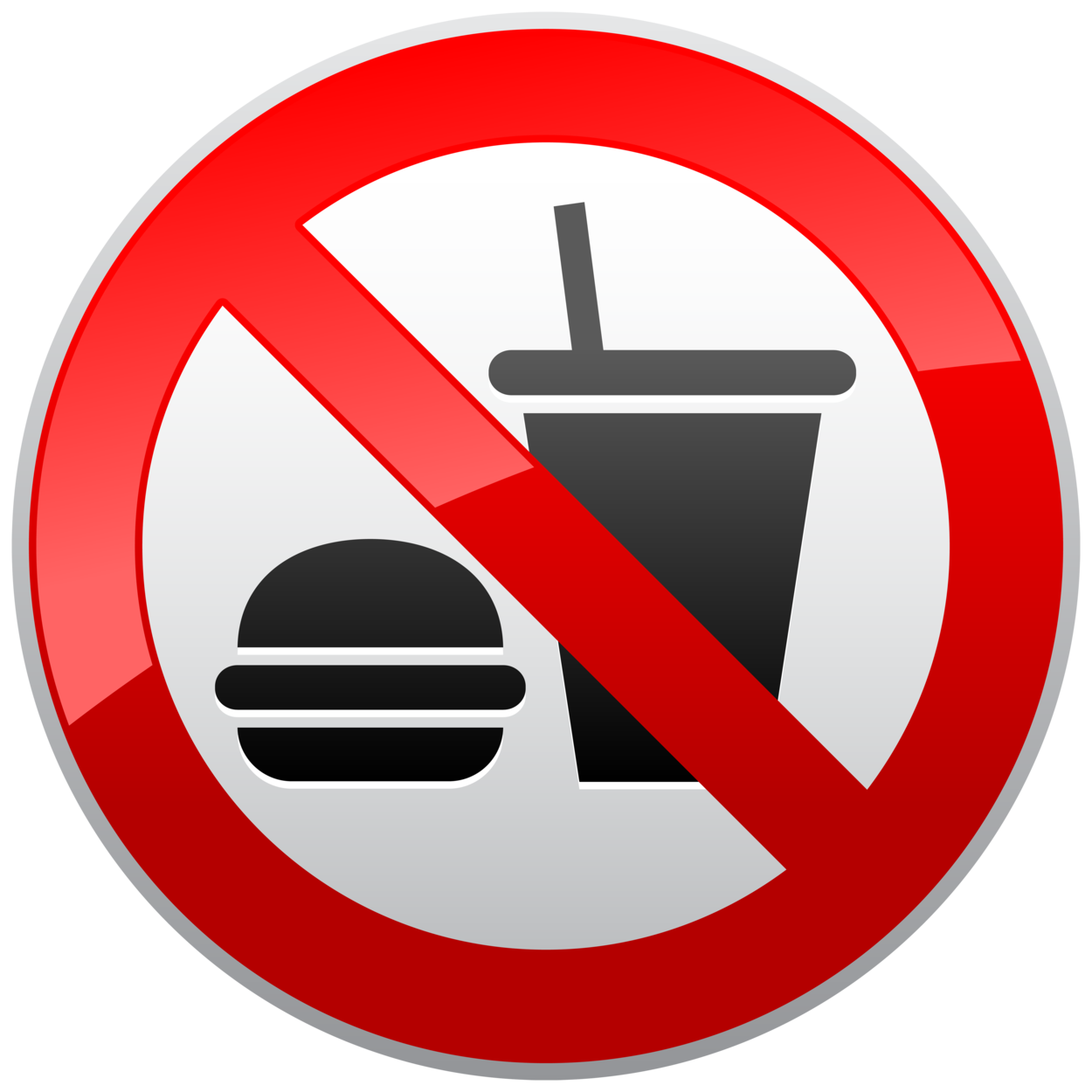 No Eating or Drinking Prohibition Sign PNG Clipart