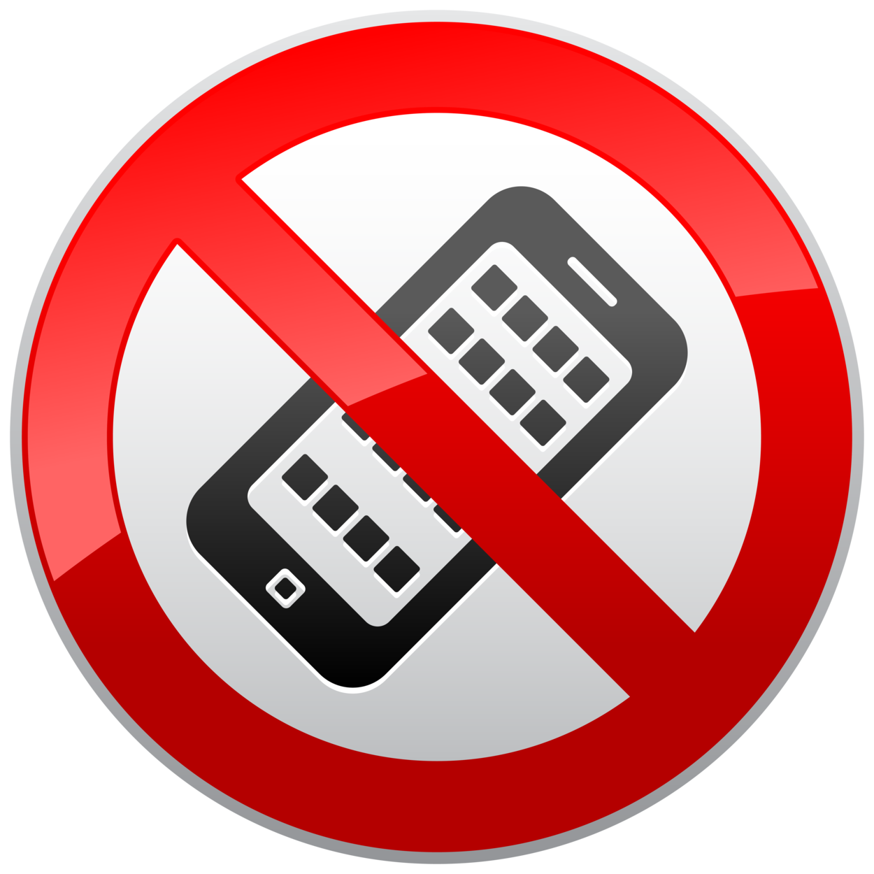 No Activated Mobile Phones Prohibition Sign PNG Clipart
