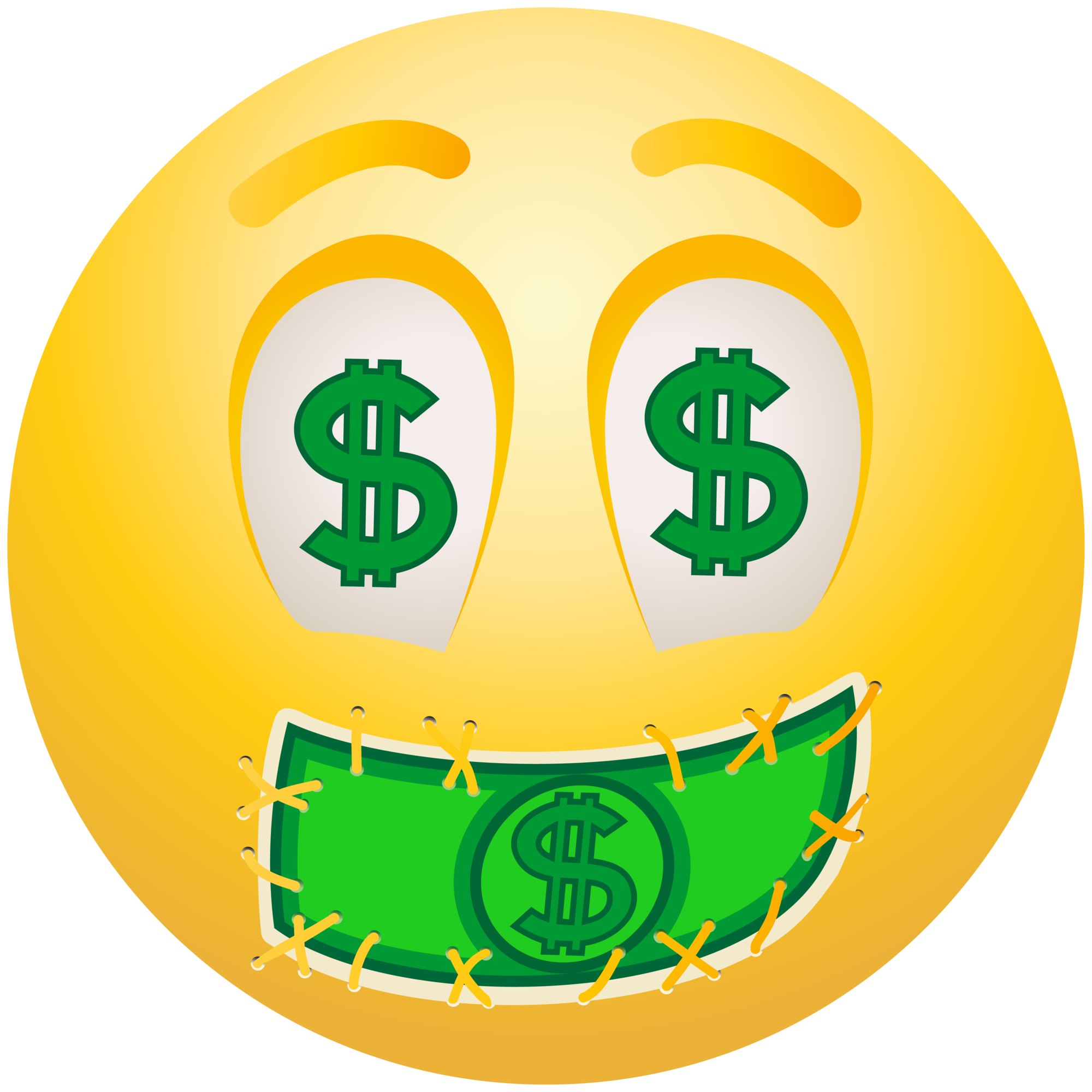 Dollar Face emoticon emoji Clipart info