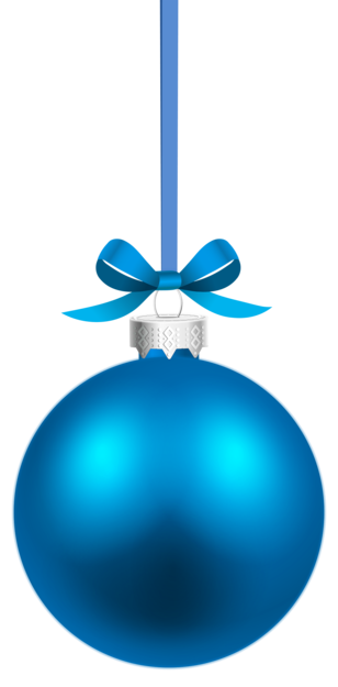 Blue Hanging Christmas Ball PNG Clipa