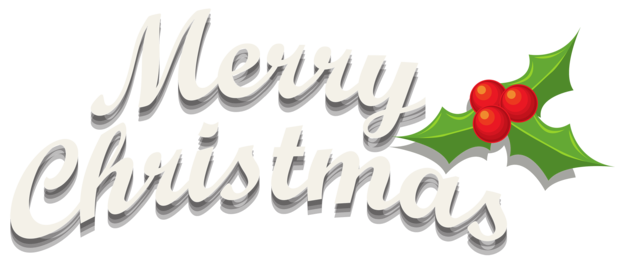 Merry Christmas Decor with Mistletoe PNG Clipar