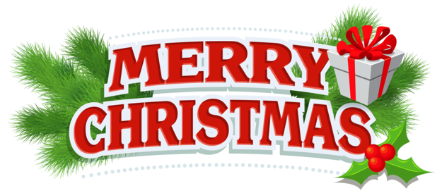 Merry Christmas Decor with Gift PNG Clipar