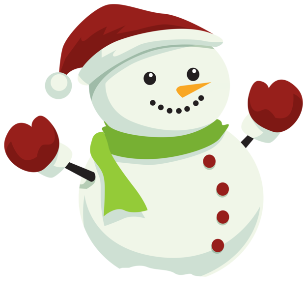 Snowman with Christmas Hat PNG Clipar
