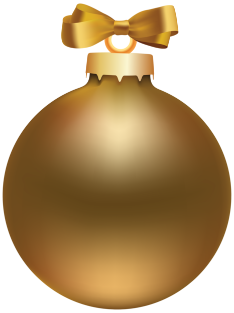 Golden Style Christmas Ball PNG Clipar
