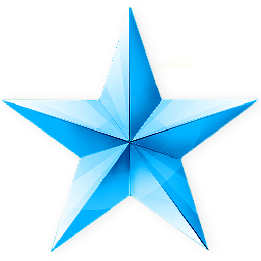 blue sky star 3d png clipart image icon