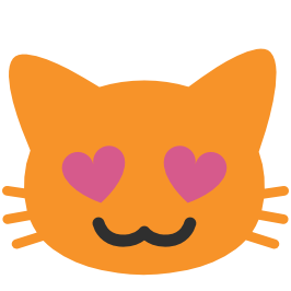 emoji android smiling cat face with heart shaped eyes