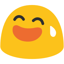 emoji android smiling face with open mouth and cold sweat