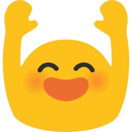 emoji android person raising both hands in celebration